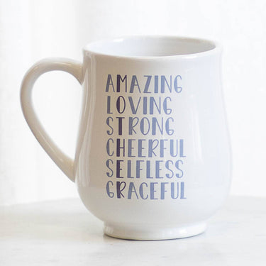 Mother Qualities Coffee Mug White/Purple/Berry 18oz